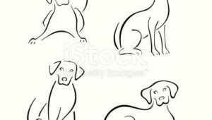 Simple Line Drawing Of A Dog Four Stylized Dogs On A White Background Easy Sketches Drawings