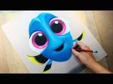 Speed Drawing Of A Cat Speed Drawing Baby Dory Finding Dory Buscando A Dory Diana