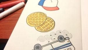 Stranger Things Drawings Easy Sticker Doodles Breakfast Doodle Waffle Drawing Stranger
