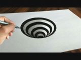 Three D Drawings Easy Very Easy 3d Trick Art How to Draw A Round Hole On Paper Art