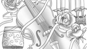 Violin Drawing Flowers Violin and Flowers Free Coloring Pages Adult Coloring Pages