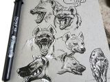 Wolf Drawing Pen Hyenas Art Made by Alberto Russo From Switzerland D Alberto Sting