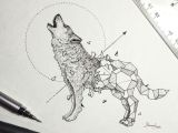 Wolf Drawing Pen Kerby Rosanes Filipino Artist with Geometric Beasts Wolf