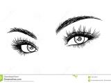 Woman S Eye Drawing Beautiful Woman Eyes with Eyelash Extensions Sketch Stock Vector